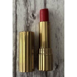 Estee Lauder All-Day Lipstick PARALLEL RED Full Size Gold Ribbed Case